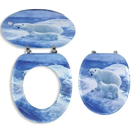 Wc doska Novaservis z MDF v modrej farbe WC/MEDVEDI