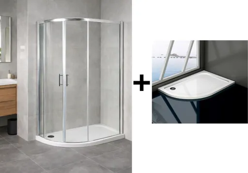 OLSEN SPA - Sprchový asymetrický kút IBIZA II + vanička VENETS - Farba rámu - Chróm / Leštený hliník (ALU), Rozmer A - 120 cm, Rozmer B - 80 cm, Smer zatvárania - Ľavé (SX), Výplň - Číre bezpečnostné sklo - 5 mm OLBIBI210LBV