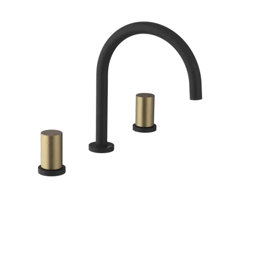 SAPHO - ULTRATAP  trojprvková umývadlová batéria, čierná mat/zlato mat UT017TBG