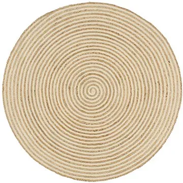Ručne vyrobený koberec z juty špirálový dizajn biely 120 cm (133717)