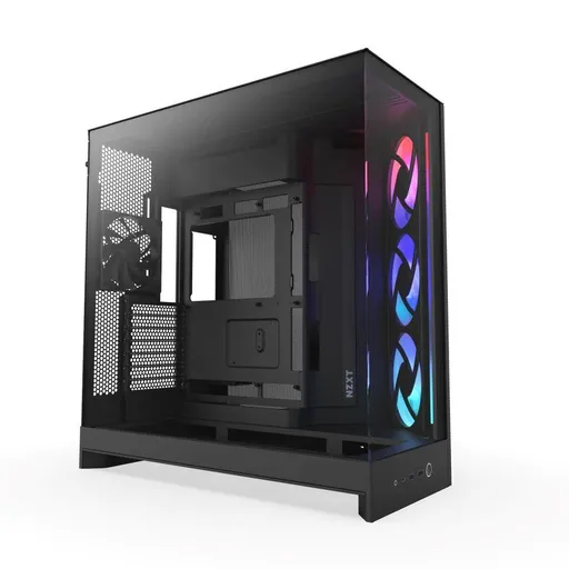 NZXT skriňa H9 Flow RGB dvojkomorová ATX / 1x140 RGB mm / 1x 120mm RGB fan / presklená / čierna