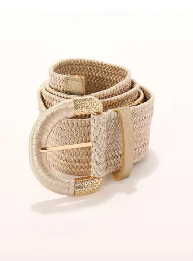 Splietaný pružný opasok zlatej farby