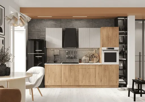 Artstolk Kuchynská linka SOFIA B | dub cremona/béžová 260 cm Prevedenie: s pracovnou doskou