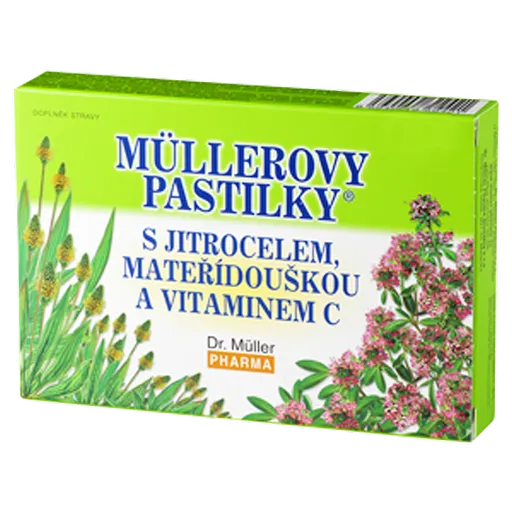 MÜLLEROVE PASTILKY so skorocelom, materinou dúškou a vit.C 24ks