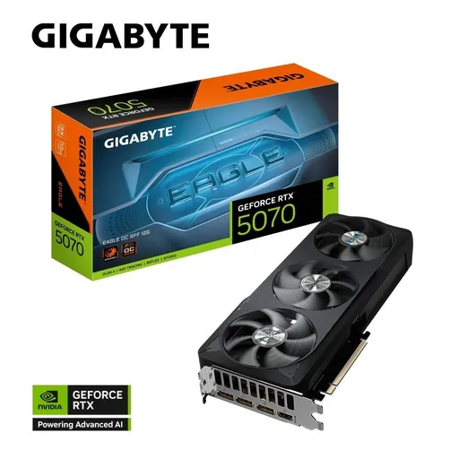 GIGABYTE VGA NVIDIA GeForce RTX 5070 EAGLE OC 12G, 12G GDDR7, 3xDP, 1xHDMI