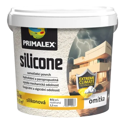 PRIMALEX SILICONE - Pastovitá silikónová omietka biela 25 kg (hladená 1,5 mm)