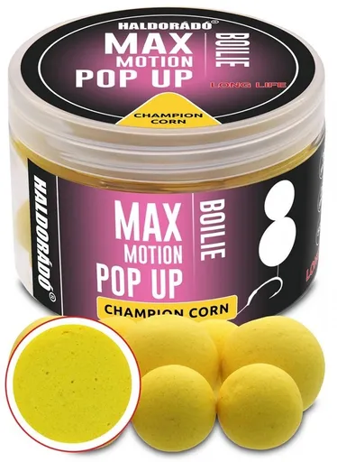 Haldorádó plávajúce boilies pop-up max motion 50 g 16+20 mm - champion corn