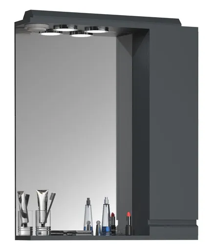VCM Zrcadlová skříňka Silora L 60 cm, antracitová