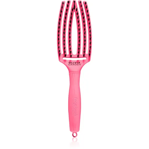 Olivia Garden Fingerbrush L´amour plochá kefa na vlasy Hot Pink 1 ks