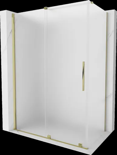 MEXEN/S - Velár sprchovací kút, posuvné dvere 160 x 85, dekor, zlato 871-160-085-31-50
