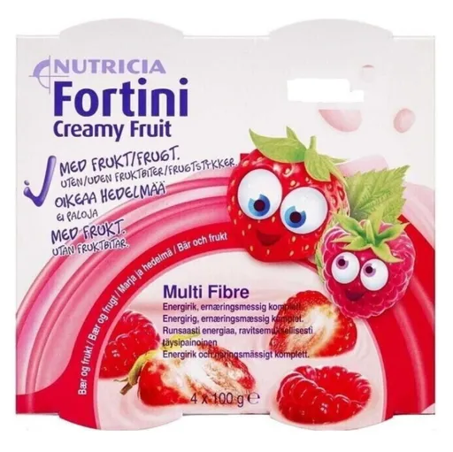 FORTINI Creamy fruit multi fibre červené ovocie 4 x 100 g