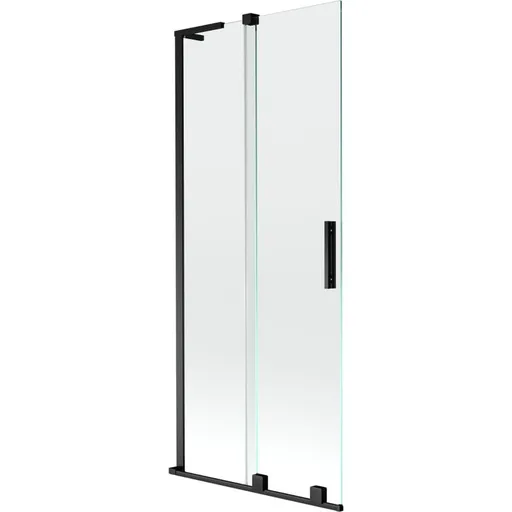 MEXEN/S - Velar L dvojkrídlová posuvná vaňová zástena 85 x 150, transparent, čierna 896-085-003-01-70