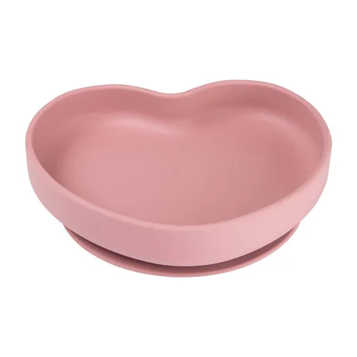 Canpol babies Silicone Suction Plate Heart Pink silikonový talíř s přísavkou 300 ml