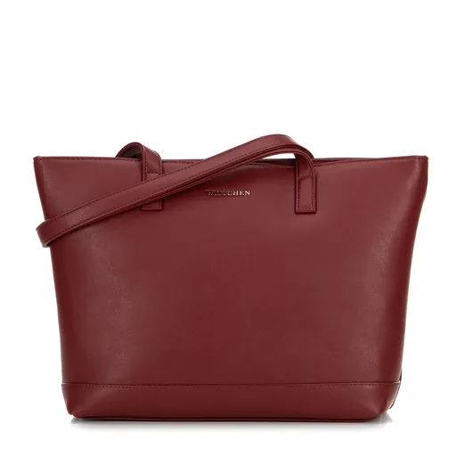 Dámska koženková kabelka na notebook 15,6" bordová 100-4Y-915-3