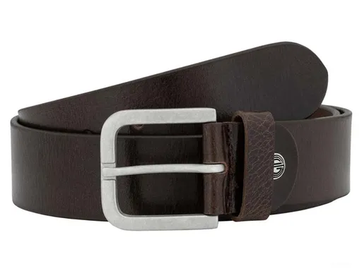 Hnedý pánsky kožený opasok Lindenmann so striebornou prackou