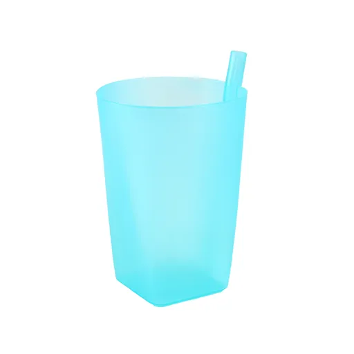 Plastový kelímok so slamkou TORO MIX farieb