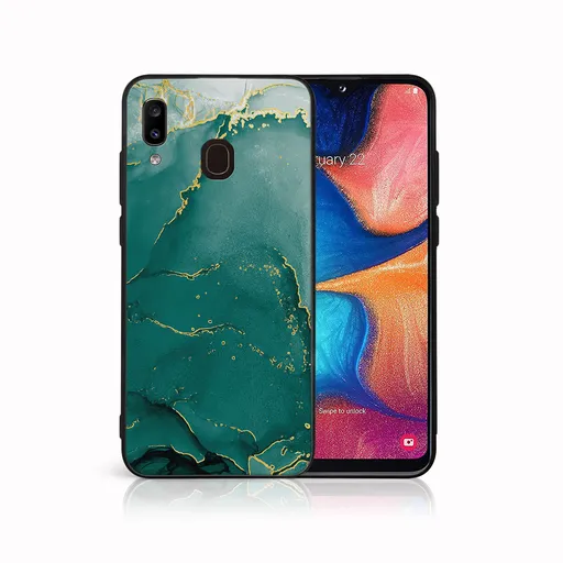 MY ART Ochranný obal pre Samsung Galaxy A20e GREEN MARBLE (145)