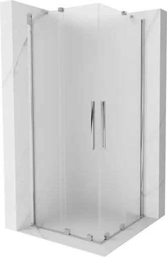 MEXEN/S - Velar Duo sprchovací kút, posuvné dvere 80 x 80, dekor, chróm 871-080-080-32-01