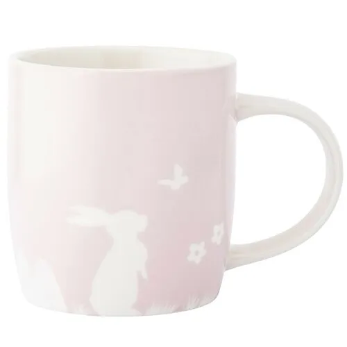 Altom Porcelánový hrnček Zajíc s motýlom, 360 ml,ružová