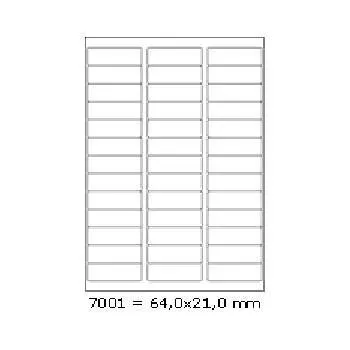 Samolepiace etikety 64 x 21 mm, 39 etikiet, A4, 100 listov