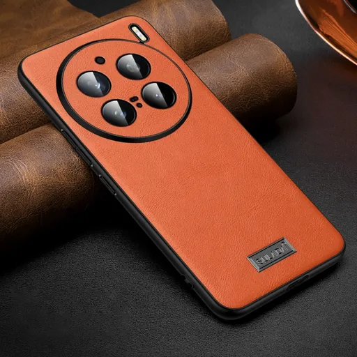 SULADA LEATHER Ochranný kryt Vivo X200 Pro 5G oranžový