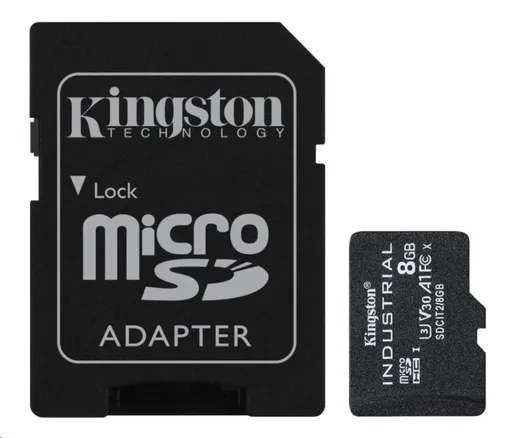 Kingston 8GB microSDHC Industrial C10 A1 pSLC Card + SD Adapter