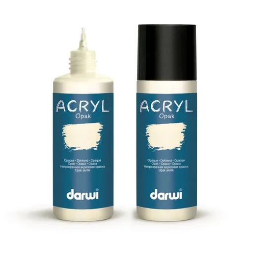 DARWI ACRYL OPAK - Dekoračná akrylová farba na rôzne povrchy 80 ml 220080010 - biela