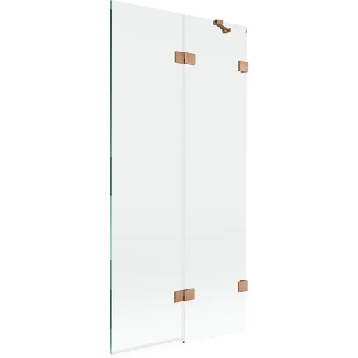 MEXEN/S - Lunar vaňová zástena 2-krídlová pravá 90 x 150, transparent, meď kartáčovaná 897-090-100-65-00-P