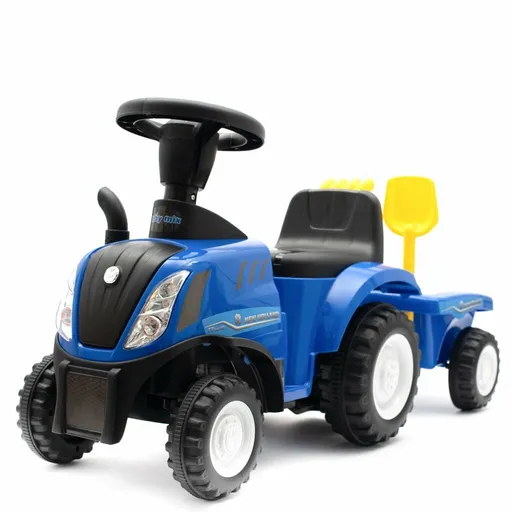 Baby Mix Detská odrážadlo traktor s vlečkou anáradím New Holland, modrá
