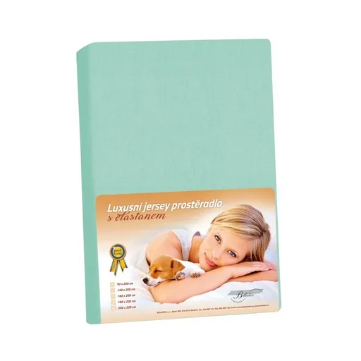 Bellatex Jersey prestieradlo s elastanom tyrkysová, 200 x 220 cm
