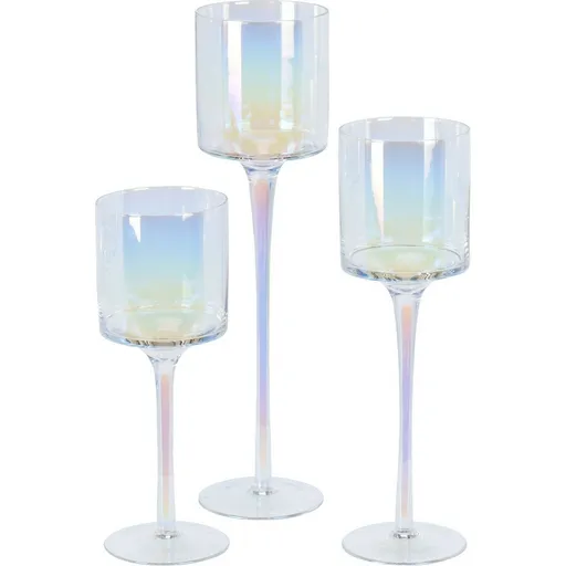 Súprava dekoratívnych sklenených svietnikov Home and Styling, 3 kusy