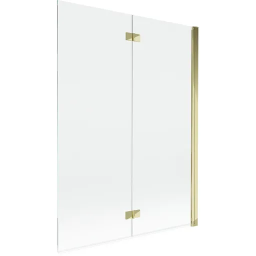 MEXEN - MIST vaňová zástena 130x150 cm 6mm 2-s, zlatá, číra, pravá 8A9-130-002-50-00-P
