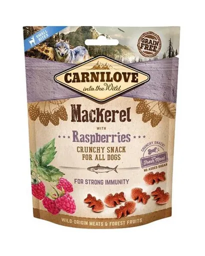 Pochúťka Carnilove Dog Crunchy Snack makrela s malinami 200g