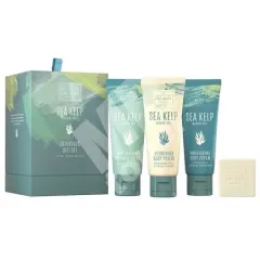 Scottish Fine Soaps Morská riasa prírodný telový peeling 75 ml + telový krém 75 ml darčeková sada + spchový gél 75 ml + mydlo 40 g