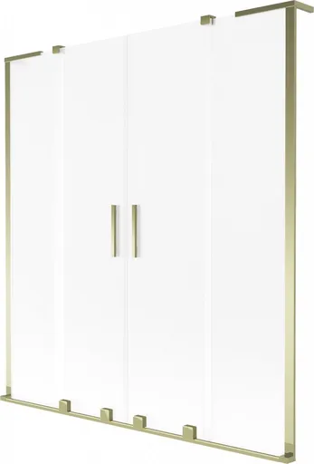 MEXEN/S - Velar L Duo dvojkrídlová posuvná vaňová zástena 140 x 150, dekor, zlatá 896-140-003-32-50