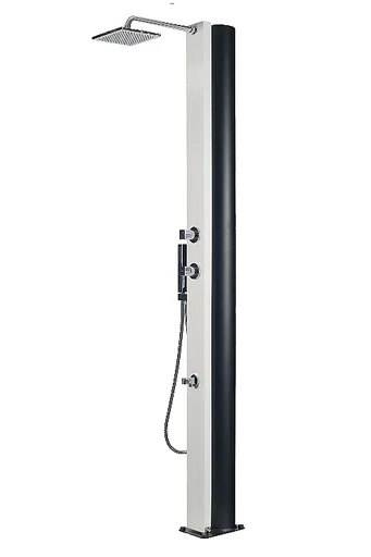 Hanscraft Solárna sprcha BORA s ručnou sprchou a oplachom nôh (antracit / imitácia bieleho dreva)