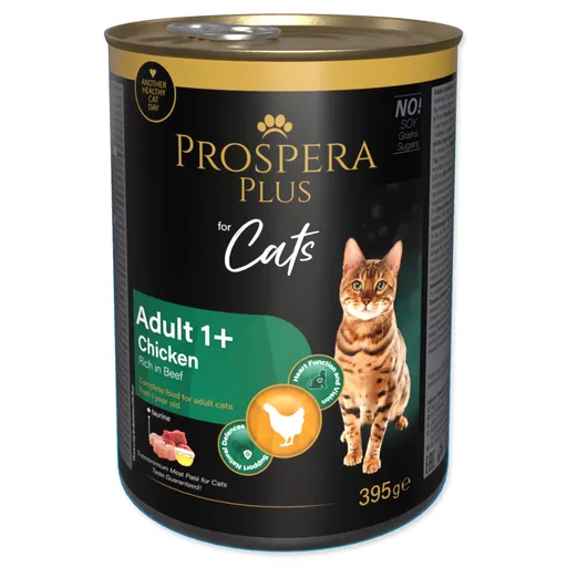Konzerva Prospera Plus Adult 1+ Kuracie paté, bohaté na hovädzie 395g