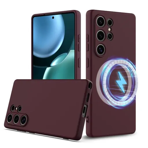 RUBBER MAGSAFE Silikónový kryt pre Samsung Galaxy S25 Ultra 5G PLUM COLOR