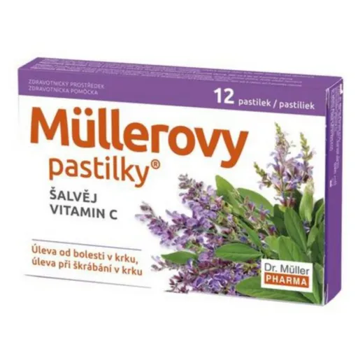DR. MÜLLER Müllerove pastilky so šalviou a vitamínom C 24 ks