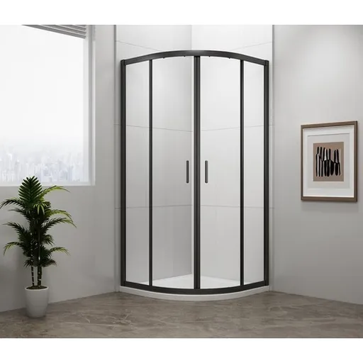 Polysan Easy Black sprchový kút štvrťkruh 90x90 cm EL2615B