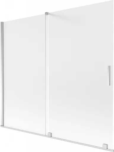 MEXEN/S - Velar dvojkrídlová posuvná vaňová zástena 180 x 150, dekor, chróm 896-180-000-31-01