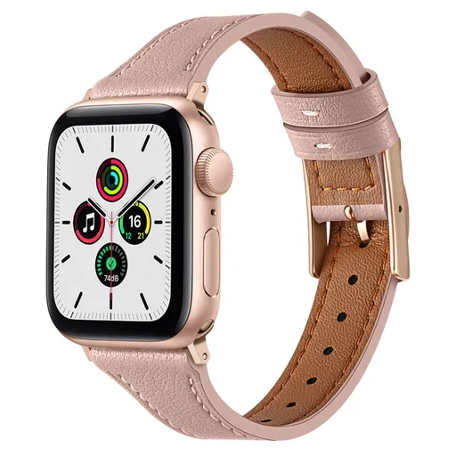 LEATHER Kožený remienok pre Apple Watch SE / SE 2022 / SE 2023 / SE 2025 (40mm) ružový