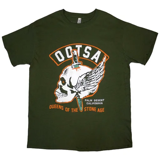 Queens of the Stone Age tričko Winged Skull Zelená S