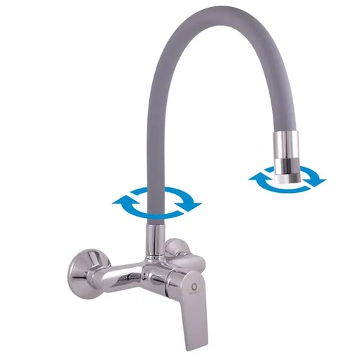 RAV SLEZÁK Colorado drezová batéria so silikónovým ramienkom 150 mm sivá / chróm co102.5/11 CO102.511