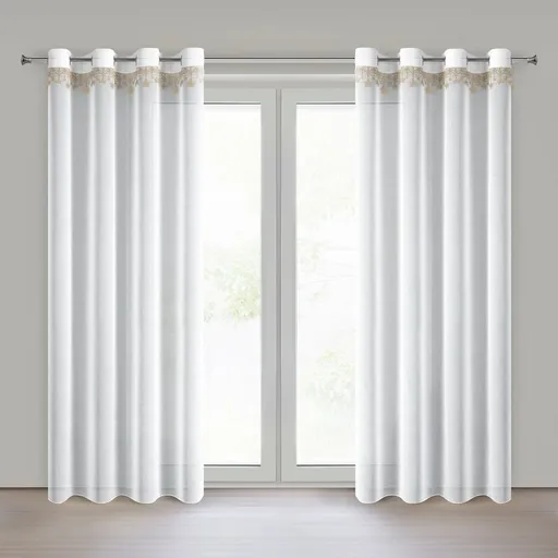 ArtFir Vianočná záclona XMAS K | biela/zlatá 140 x 250 cm