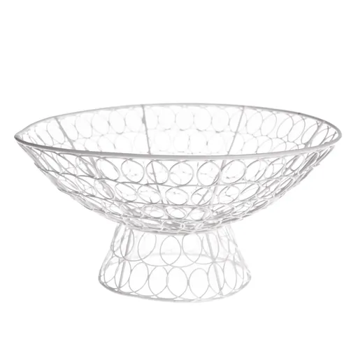 Kovová drôtovaná misa, biela