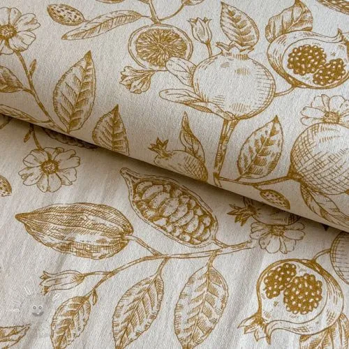 Dekoračná látka RUSTIC VINTAGE PRINT Granata peanut