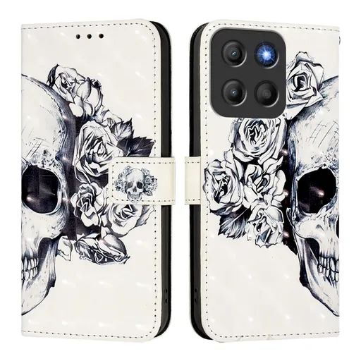 ART Peňaženkový kryt pre Motorola Moto G15 / G15 Power SKULL