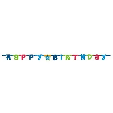Girlanda Happy Birthday – Narodeniny – 180 cm Modrá (5901238687658)