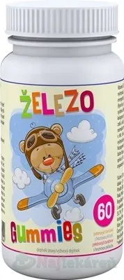 ŽELEZO Gummies - Clinical pektínové bonbóny s hroznovou príchuťou 60 ks